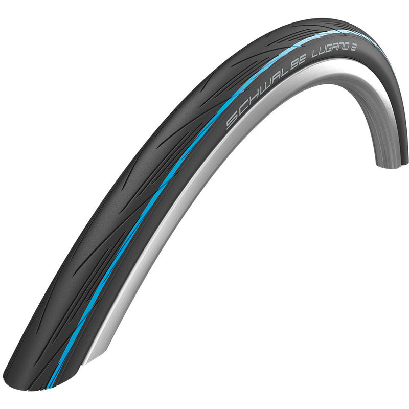 Schwalbe Lugano II K-Guard Wired Tyres Blue Stripes