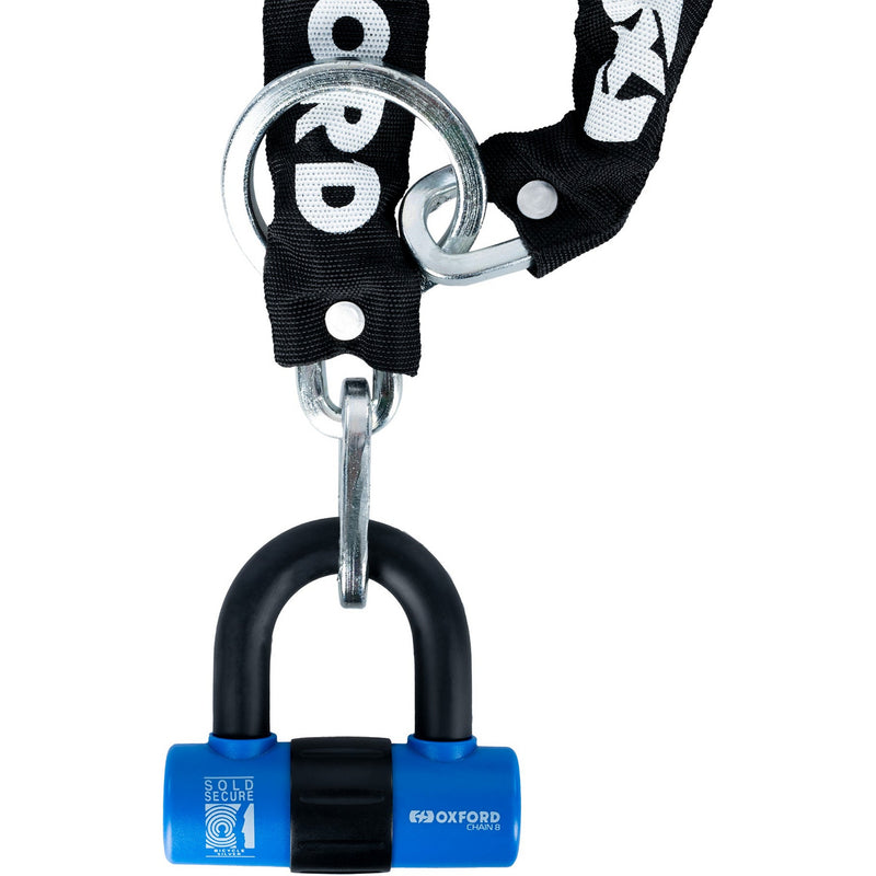 Oxford Chain 8 Chain Lock & Mini Shackle Black