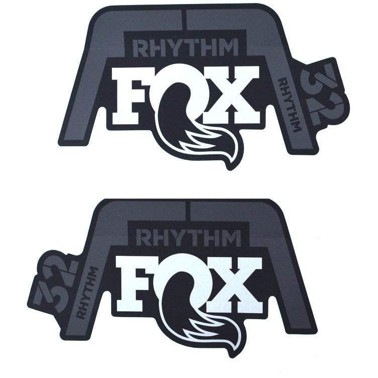 Fox Fork 32 Rhythm Decal Kit Grey Logo / Matt Black