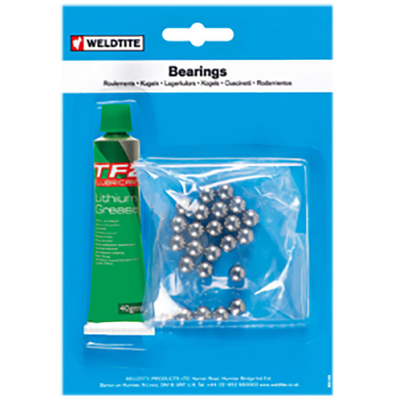Weldtite 1/8 Inch Ball Bearings & Grease - Pack Of 72 Balls