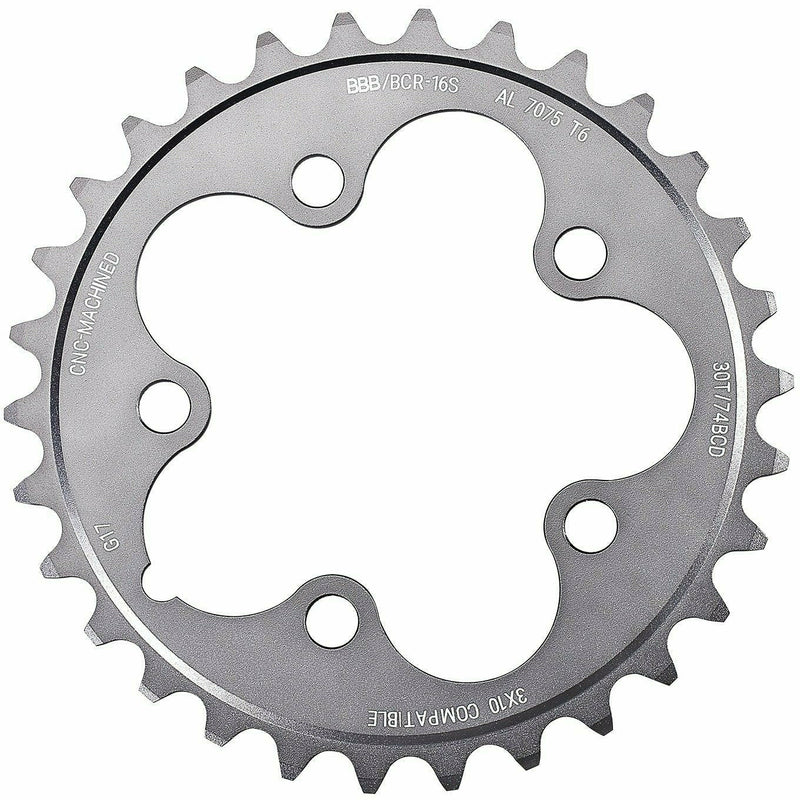 BBB BCR-16S S9 / 10 / 74 BCD Triple Gear Chainring Grey