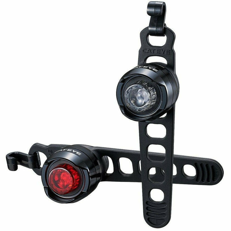 Cateye Orb Rechargeable Front & Rear Light Set Polished Black