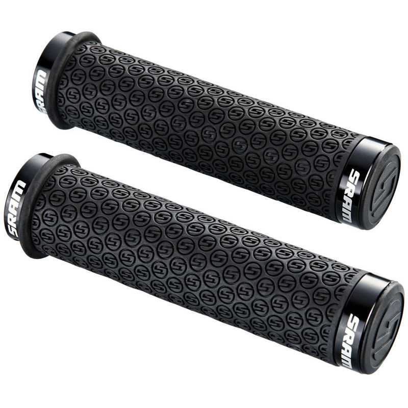 SRAM DH Silicone Locking Grips Black With Double Clamps & End Plugs