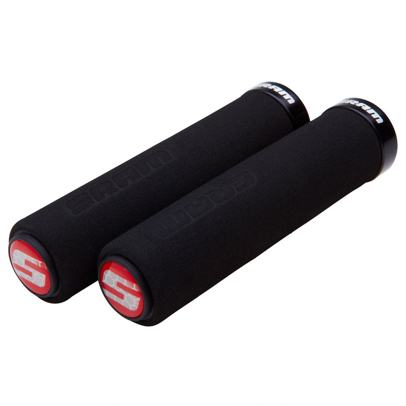 SRAM Locking Grips Foam 129 MM Black With Single Black Clamp And End Plugs