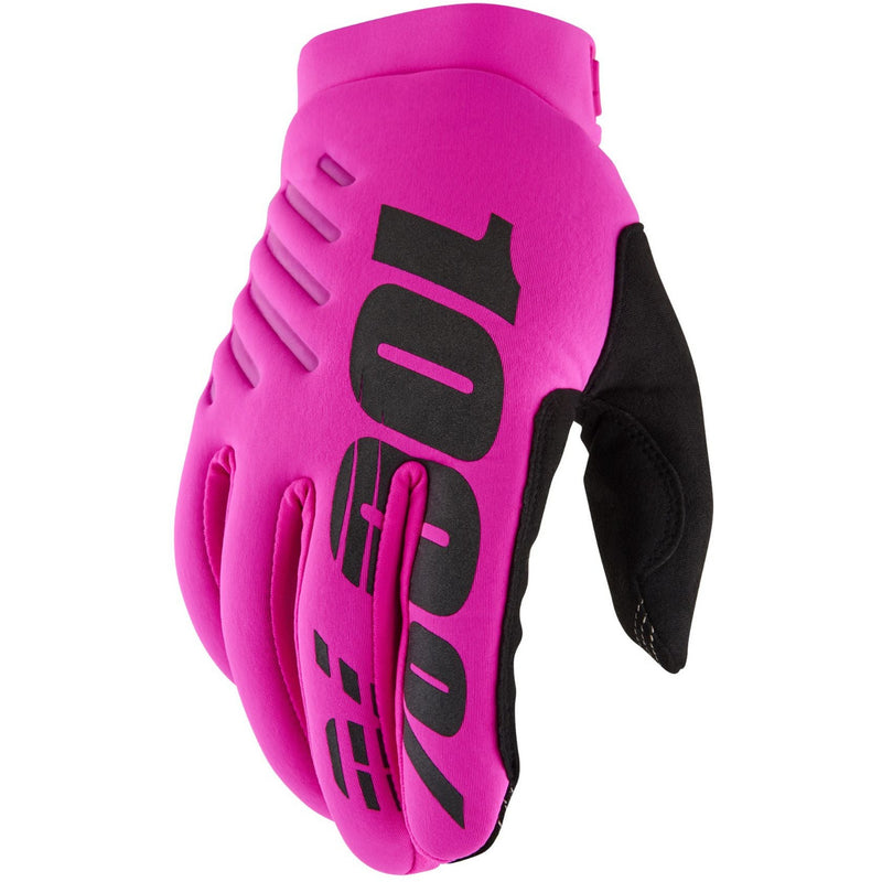 100% Brisker Ladies Cold Weather Gloves Neon Pink / Black