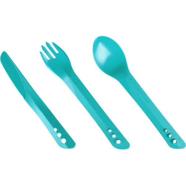Lifeventure Ellipse Knife Fork And Spoon Set Teal