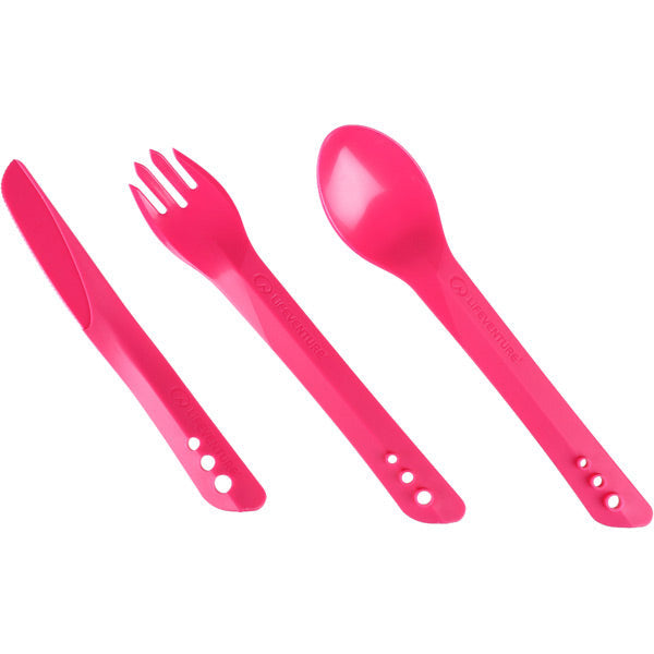Lifeventure Ellipse Knife Fork And Spoon Set Pink