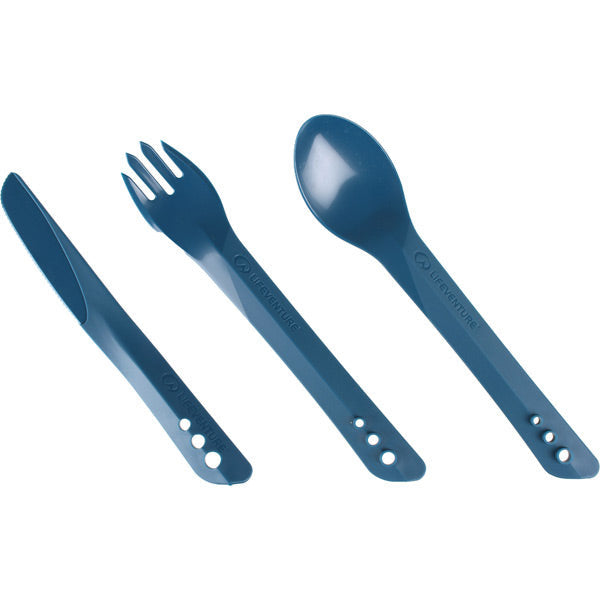 Lifeventure Ellipse Knife Fork And Spoon Set Navy Blue