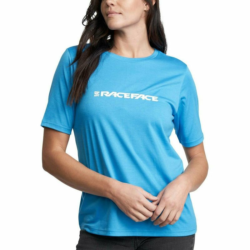 Race Face Classic Logo Short Sleeves Ladies T-Shirt Royale Blue