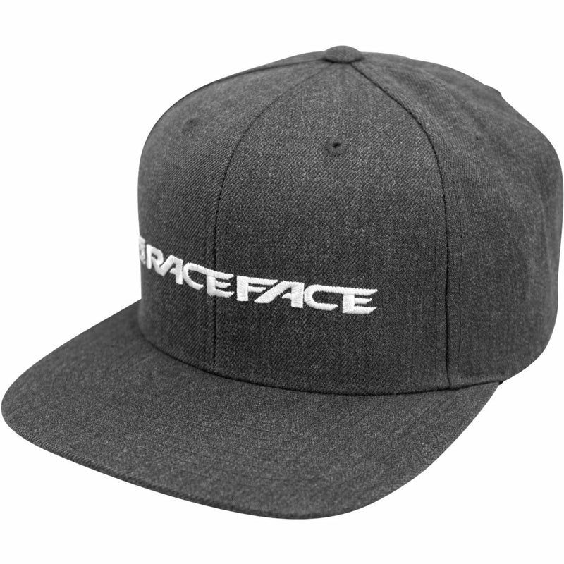 Race Face Classic Logo Snapback Hat Heather Grey