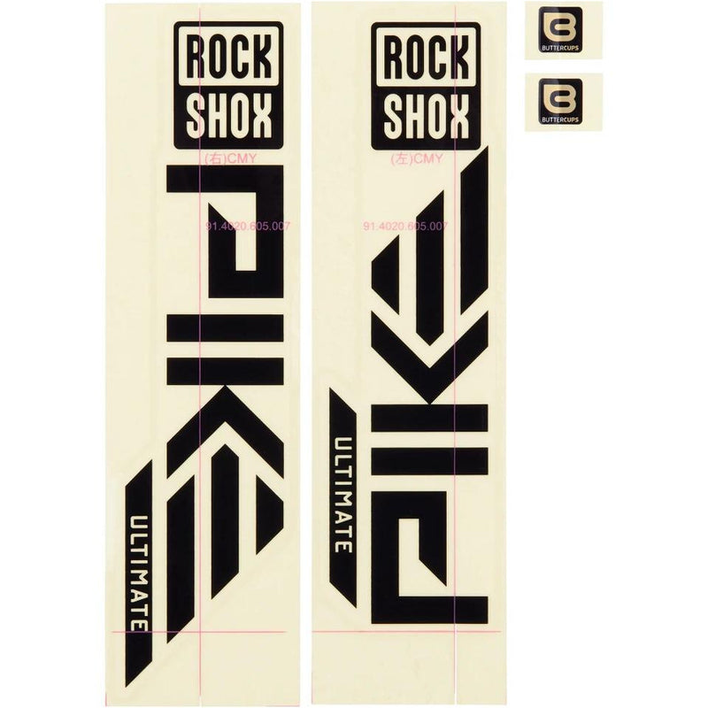 SRAM RockShox Spare Fork Decal Kit Pike Ultimate 27 / 29 Gloss Black For Gloss Green