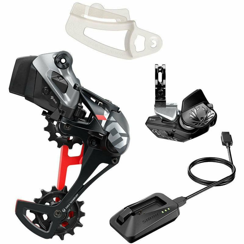 SRAM X01 Eagle AXS Upgrade Kit Rear Der W / Battery And Battery Protector / Rocker Paddle Controller W / Clamp / Charger / Cord / Chain Gap Tool Red