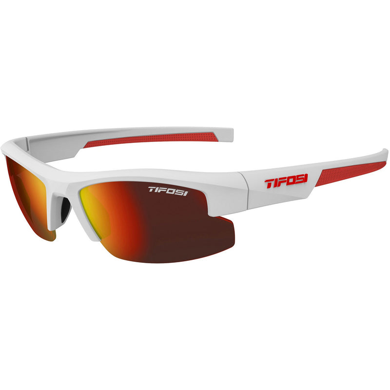 Tifosi Shutout Single Lens Sunglasses Matt White / Red
