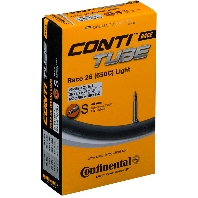 Continental Presta 42 MM Valve Light Race Tube Black