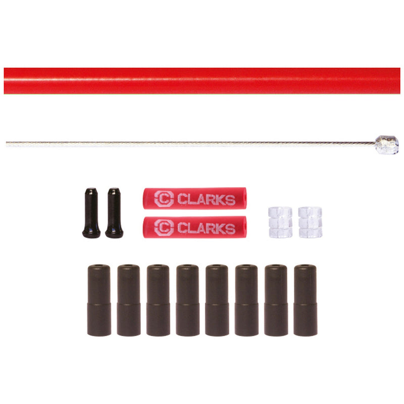 Clarks Universal S / S Front & Rear Gear Cable Kit With SP4 Red Outer Casing