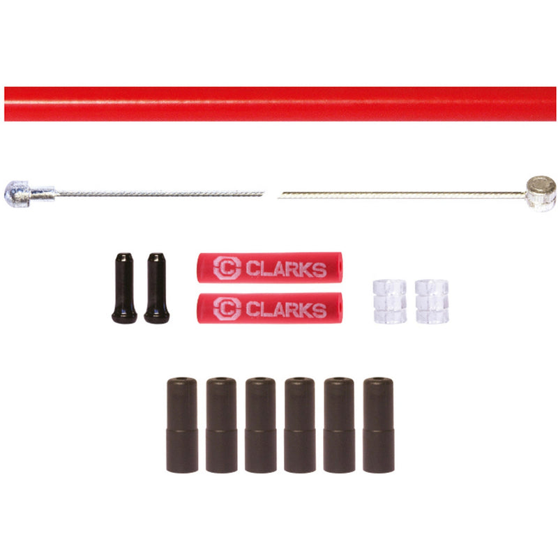 Clarks Universal S / S Front & Rear Brake Cable Kit With P2 Red Outer Casing