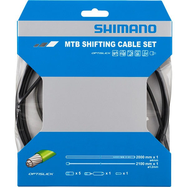 Shimano Spares Optislick Coated Stainless Steel Inner MTB Gear Cable Set For Rear Only Black