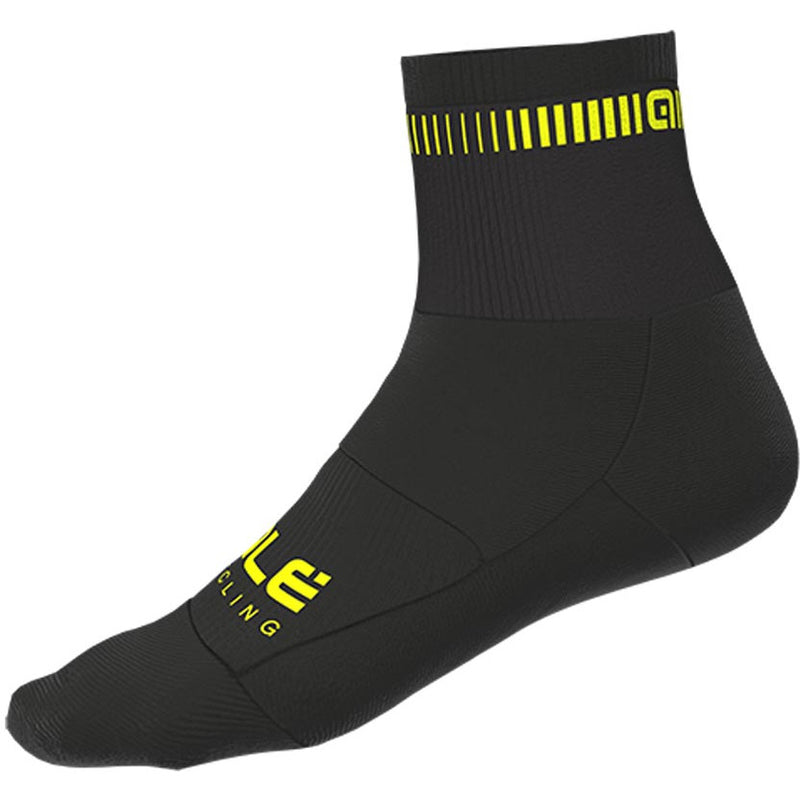 Ale Clothing Logo Q-Skin 12 CM Socks Black / Yellow