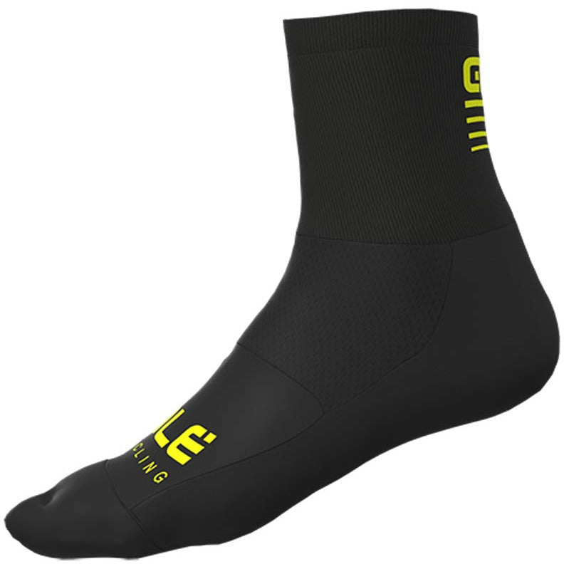 Ale Clothing Strada 2.0 Q-Skin 14 CM Socks Black / Yellow