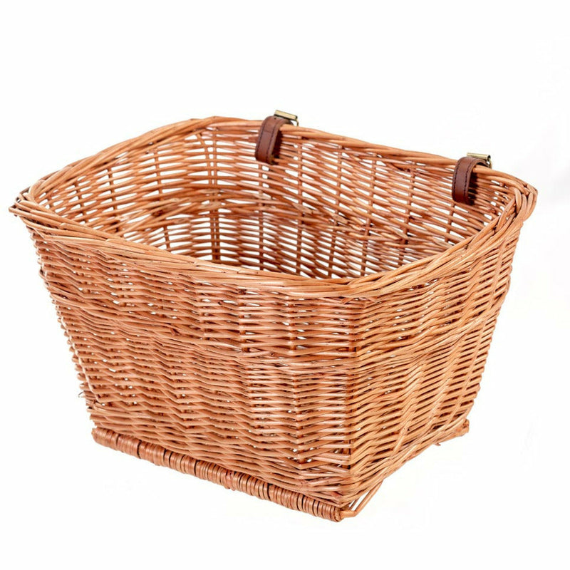 Passport Wicker Bicycle Basket Rectangular Brown
