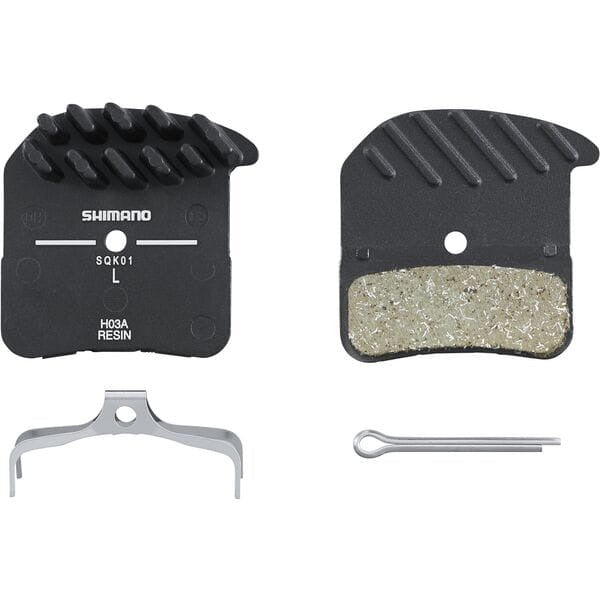 Shimano Spares H03A Disc Pads And Spring Alloy Back With Cooling Fins Resin Black