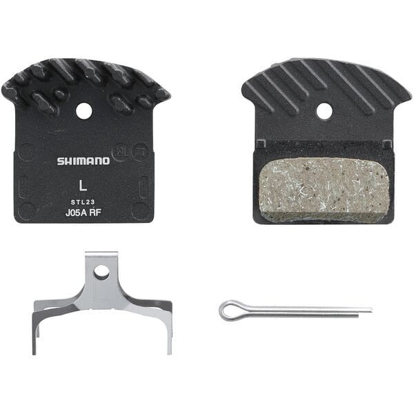 Shimano Spares J05A-RF Disc Pads And Spring Alloy Back With Cooling Fins Resin Black