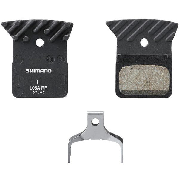 Shimano Spares L05A-RF Disc Pads And Spring Alloy Back With Cooling Fins Resin Black