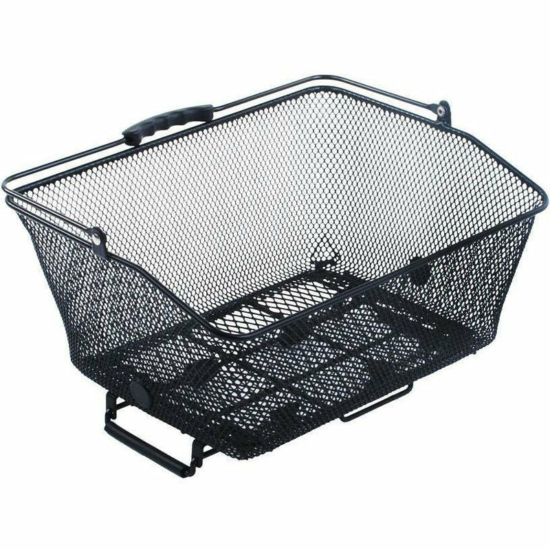 M Part Brocante Mesh Rear Basket With Spring Clips And Handles Black