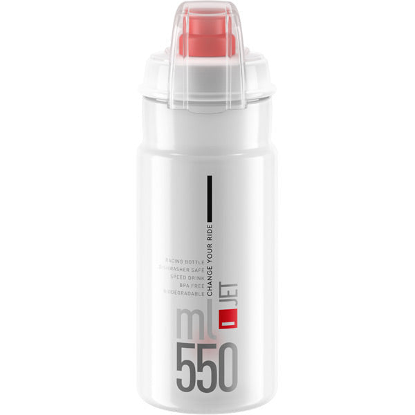 Elite Jet Biodegradable MTB Bottle With Logo Clear / Red