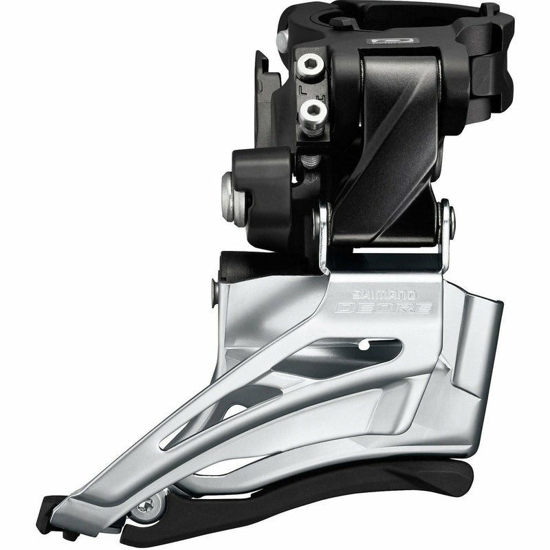 Shimano Deore M6025-H High Clamp Down Swing Dual Pull Double Front Derailleur Black