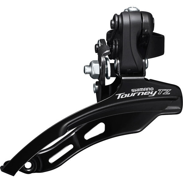 Shimano Tourney / TY FD-TZ510 6 Speed MTB Front Derailleur 48T Down Swing, Top Pull 66-69 Degree Black / Silver