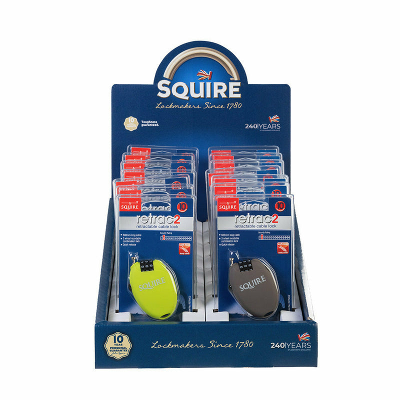 Squire Retrac 2 Counter Top Pack Lock Grey / Lime