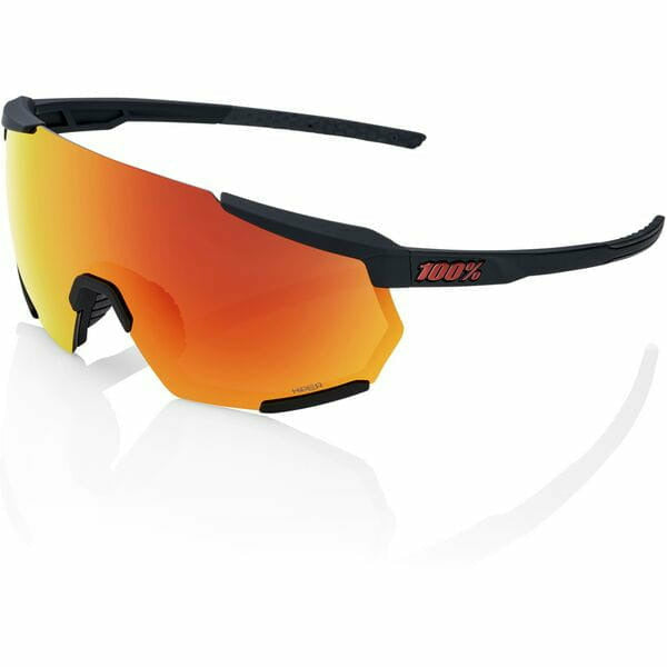 100% Racetrap 3.0 Glasses Soft Tact Black With Hiper Red Multilayer Mirror Lens