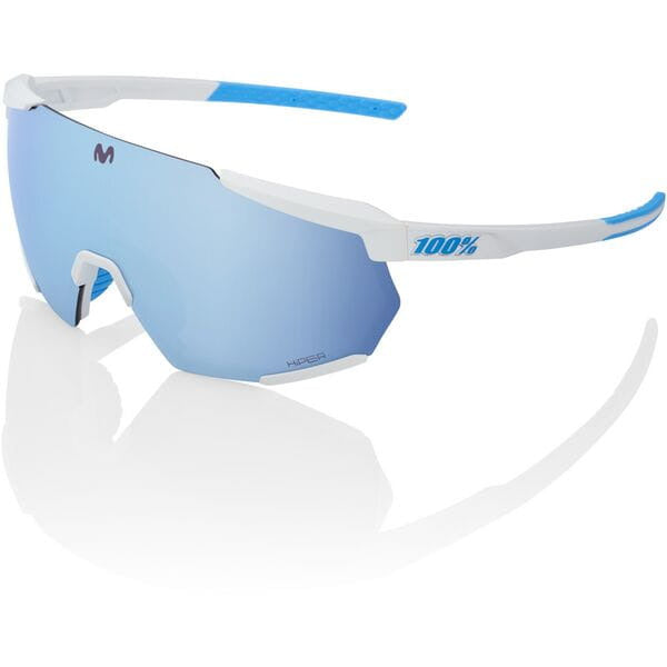 100% Glasses Racetrap 3.0 Movistar Team Hiper Blue Multilayer Mirror Lens White