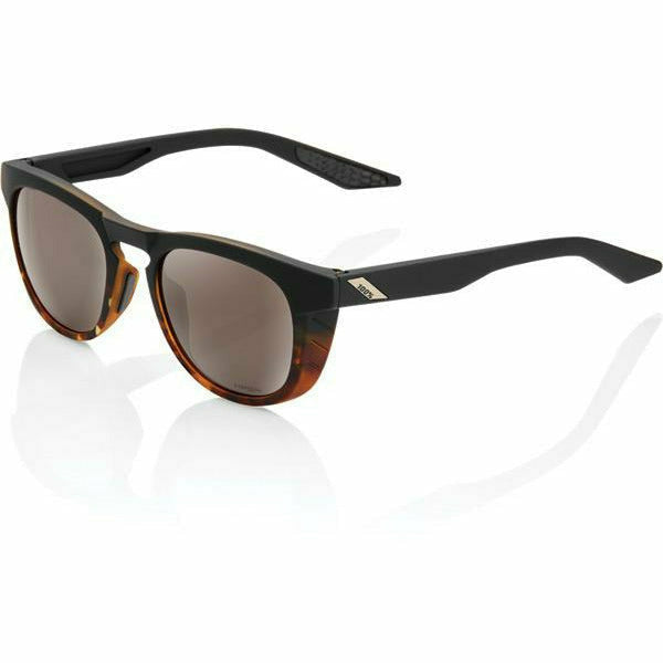 100% Slent Glasses Soft Tact Fade Black / Havana / Hiper Silver Mirror Lens