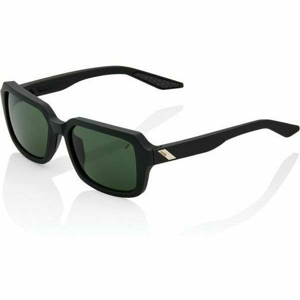 100% Ridely Glasses Soft Tact Black / Grey Green Lens