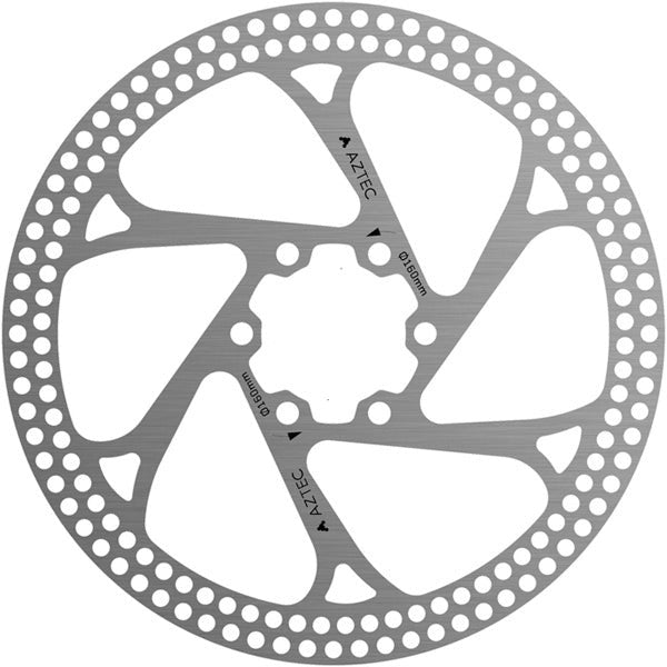 Aztec Stainless Steel Fixed Disc Rotor With Circular Cut Outs Silver
