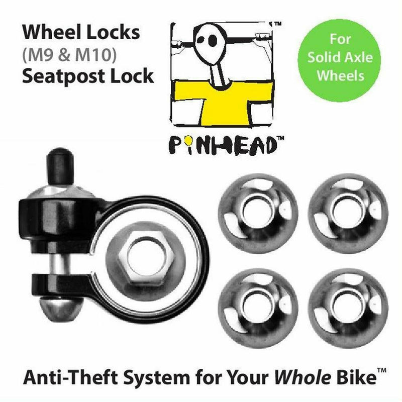 Pinhead Locks Solid Axle Wheel / Seatpost Lock Pack
