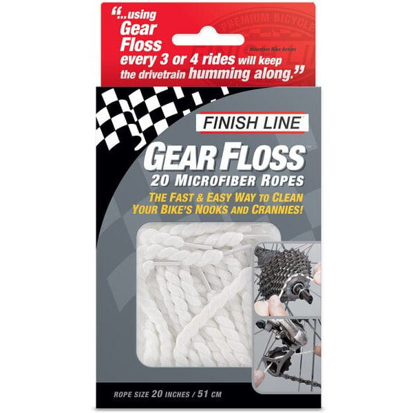 Finish Line Gear Floss 20 Pieces Per Clam-Shell White