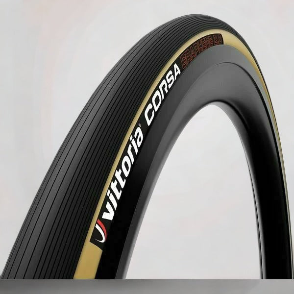 EX Display Vittoria Corsa Fold G2.0 Raod Tyres Black / Tan - 700 X 25C