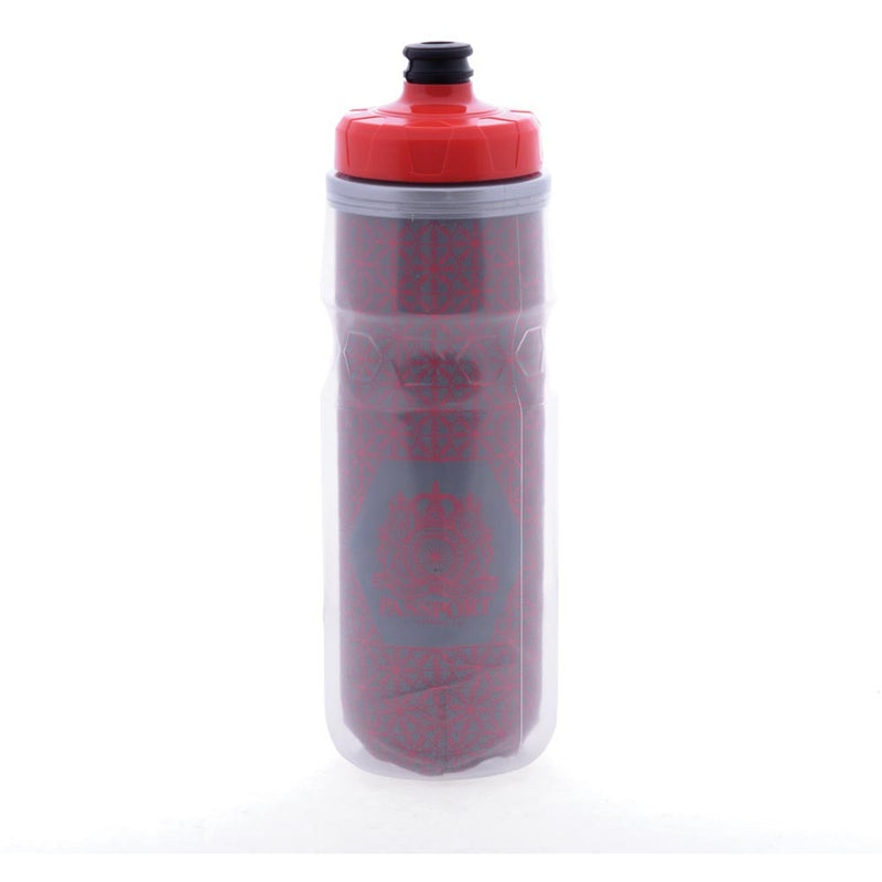 Passport Frostbright Insulated Reflective Water Bottle Silver / Red