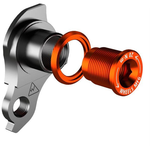 Wheels Manufacturing Replaceable Derailleur Hanger / Dropout 404-3 Bolt Orange